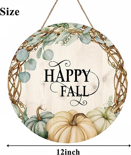 Miniatura 2 de Letrero de bienvenida para puerta delantera, letrero redondo de madera de calabaza, letrero de otoño, letrero de otoño, letrero de calabaza para