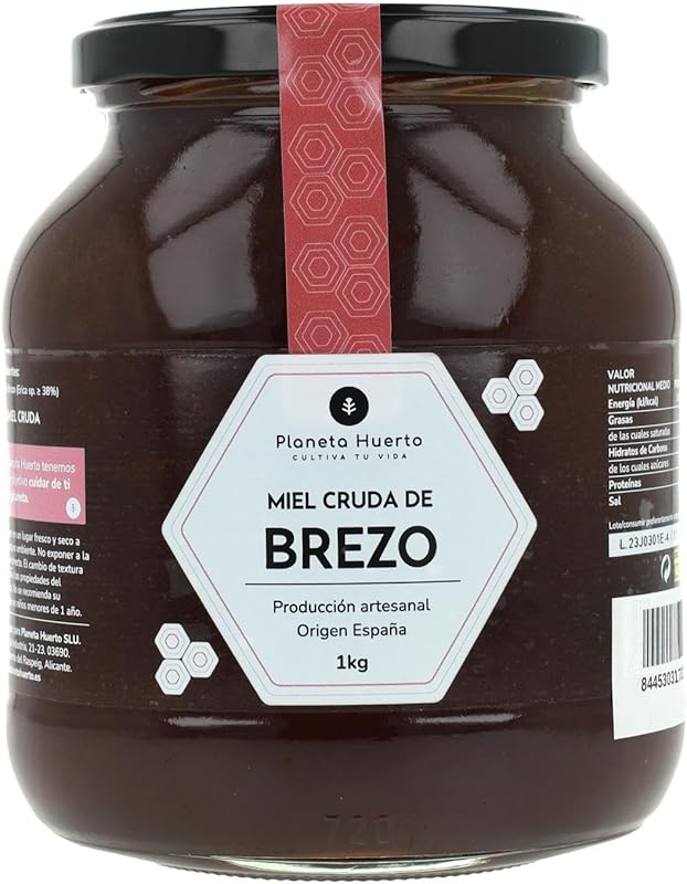 Planète potager | Miel cru de bruyère 1 kg 100 % naturel et artisanal de haute montagne - Miel brut 