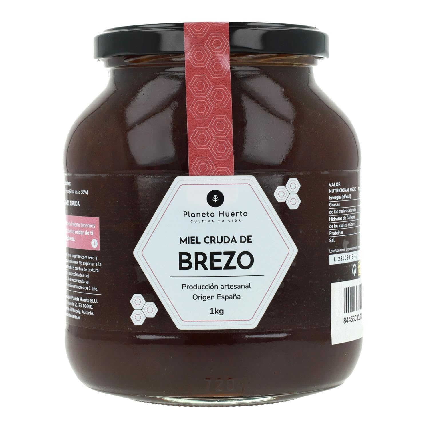 Miel Cruda de Brezo 1 Kg 100% Natural - PLANETA HUERTO, Sin Filtrar, Origen España