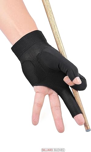 Miniatura 2 de Guantes de billar para hombres y mujeres, guantes de billar para mano izquierdaderecha, guantes de secado rápido de 3 dedos, ideales para tiradores
