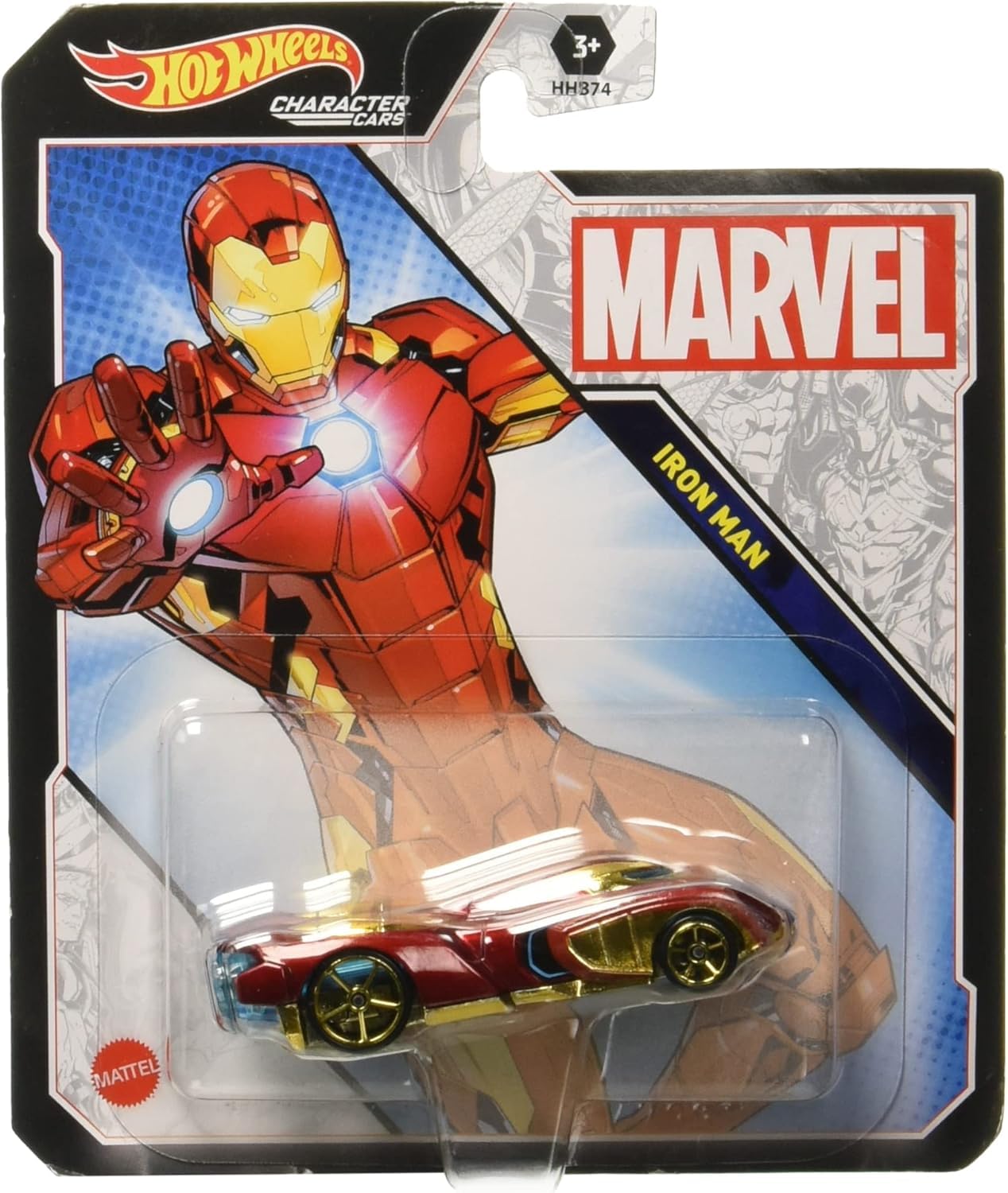 Hot Wheels Character Cars Marvel Iron Man Pojazd dla dzieci w wieku od 3 lat