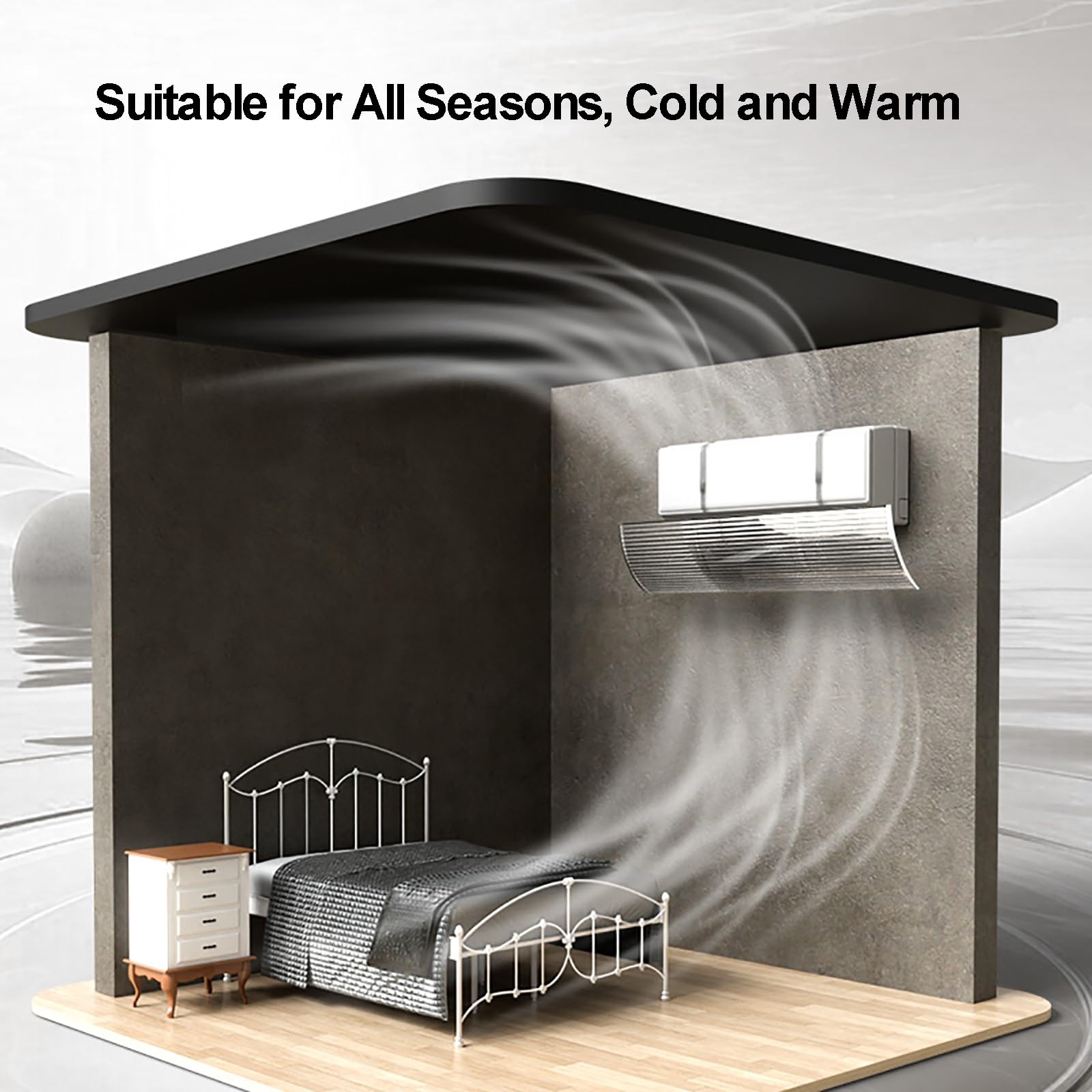 Deflettore Condizionatore Universale di Ventilazione Regolabile Trasparente Deflettori per Condizionatori Split e a Parete, Anti-Soffio Diretto(110x18cm/43x7in)