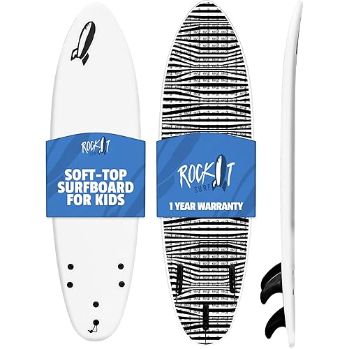 Rock-It 6' Baby Jesús Surfboard Soft Top Surfboard, Kids Surfboard with Innovative Design Easy to Paddle and Maneuverable, Small Surfboard, Surfboards for Kids