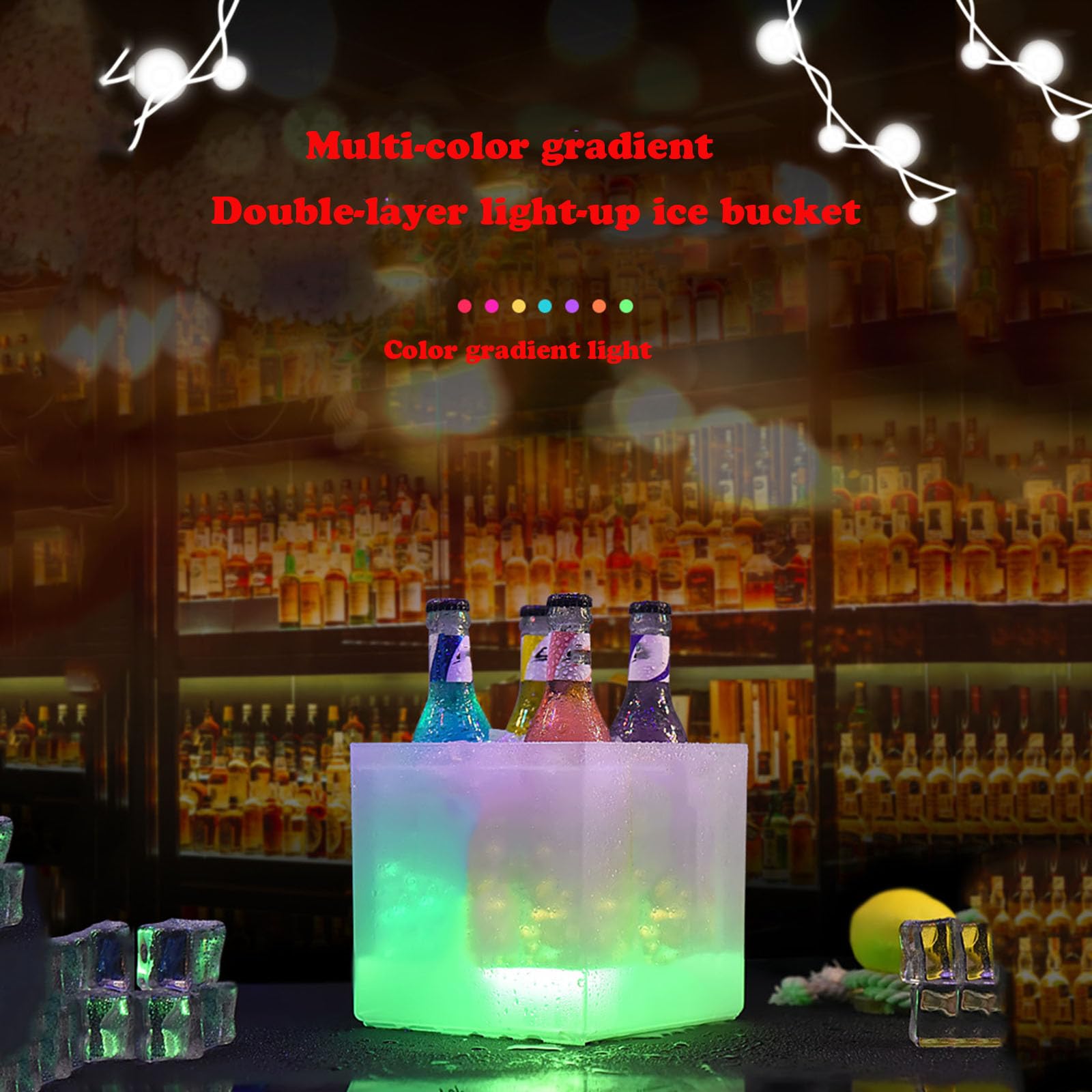 2個セット】シャンパンクーラー ドンペリ 光るLEDとブラッククーラー 2