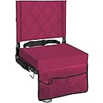 Sheenive Stadium Seats for Bleachers with Back Support, Bleacher Seats with Backs and Cushion Wide, Padded Portable Folding Comfort Stadium Chair with Shoulder Strap, Perfect for Sports Events, Maroon