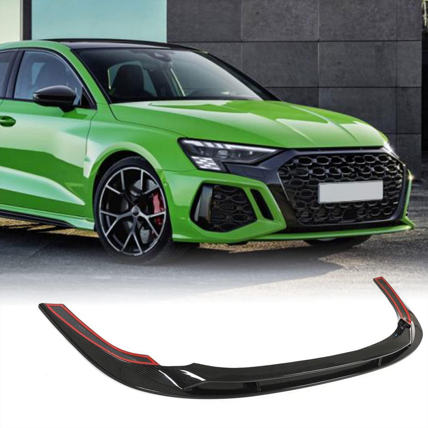Dry Carbon Fiber Front Bumper Lip for Audi RS3 2022-2023 8Y Base Sedan 4-Door Front Chin Spoiler Splitter Protector