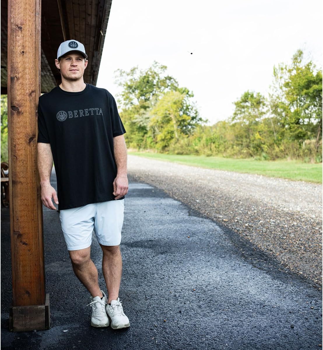 Beretta Men's Hardlines Casual Active Wear Crew Ribbed Neck Logo Pattern Double Needle Hems Regular Fit Short Sleeve T-Shirt - Image 7