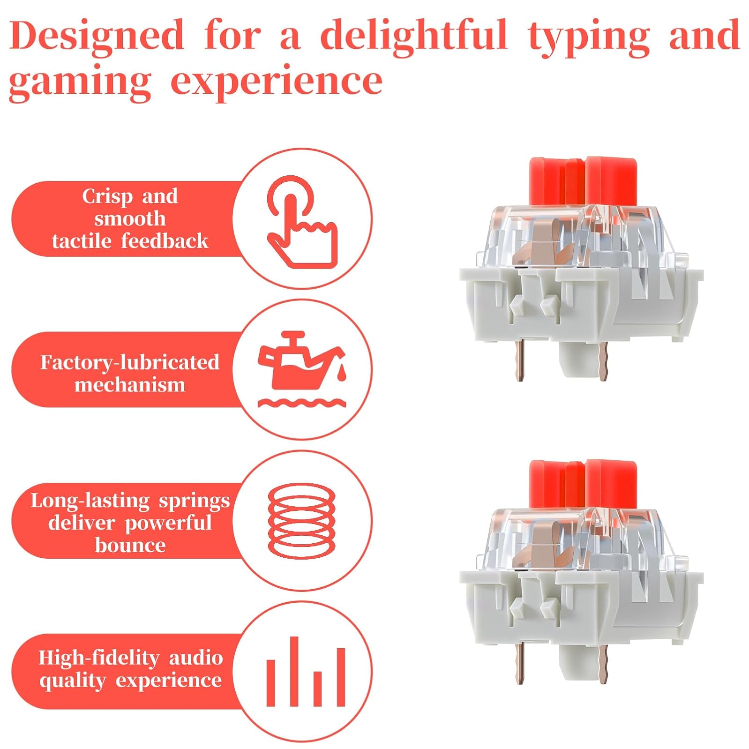 45 PCS Mechanical Keyboard Switches Clicky Switches 3 Pin Keyboard Clicker Replacement Key Clicker for Mechanical Gaming Keyboards