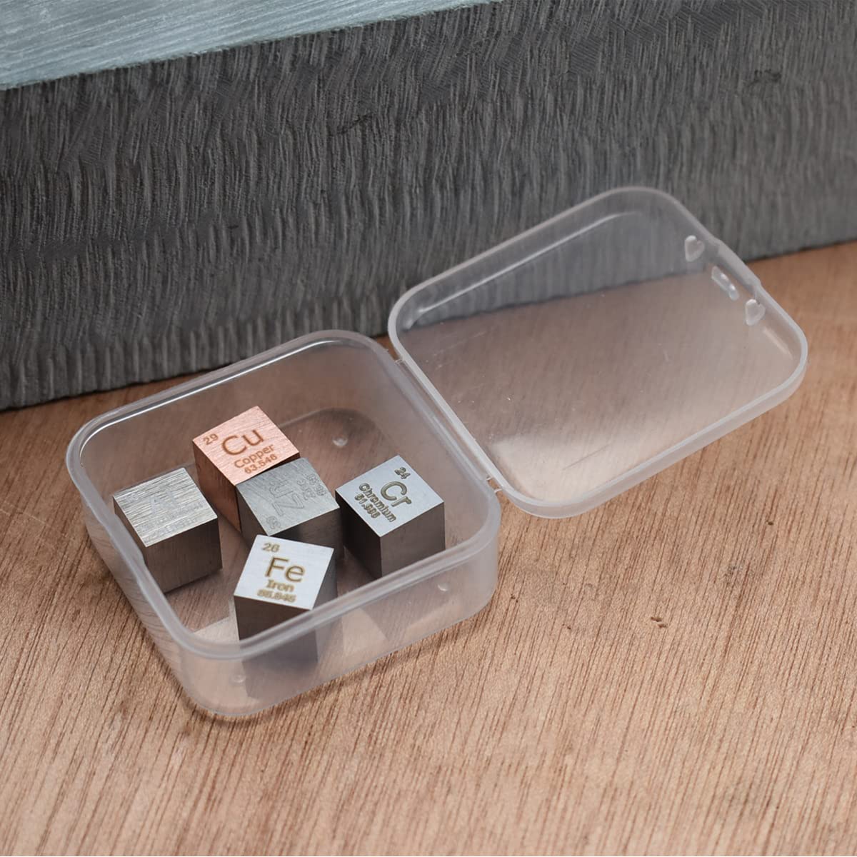 10mm Cubes de densité Cuivre,Fer,Aluminium,Zinc,Chrome Métal 99,99% de Haute Pureté