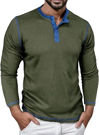 Manga Larga Cuello Redondo Informal Con Botones Camisas Para