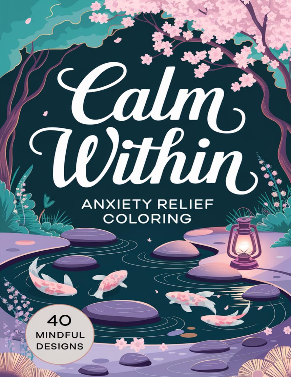 Calm Within: Anxiety Relief Coloring Book: 40 Mindful Designs for Relaxation and Stress Relief