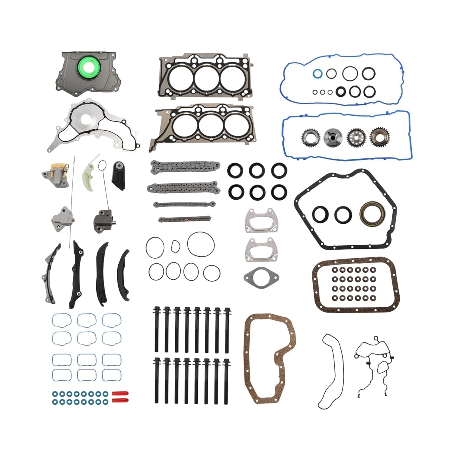 3.6L Pentastar Engine Head Gasket Set & Timing Chain Compatible with Wrangler Grand Cherokee Charger Durango 2011-2015 5184352AF/HS26541PT