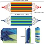 550lbs Tissu de toile durable pour hamac de camping 9ft Hamac avec deux barres anti-rouleau et des paillettes d'arbre pour arrière-cour, Voyage,Porche,Plage,Emballage arrière