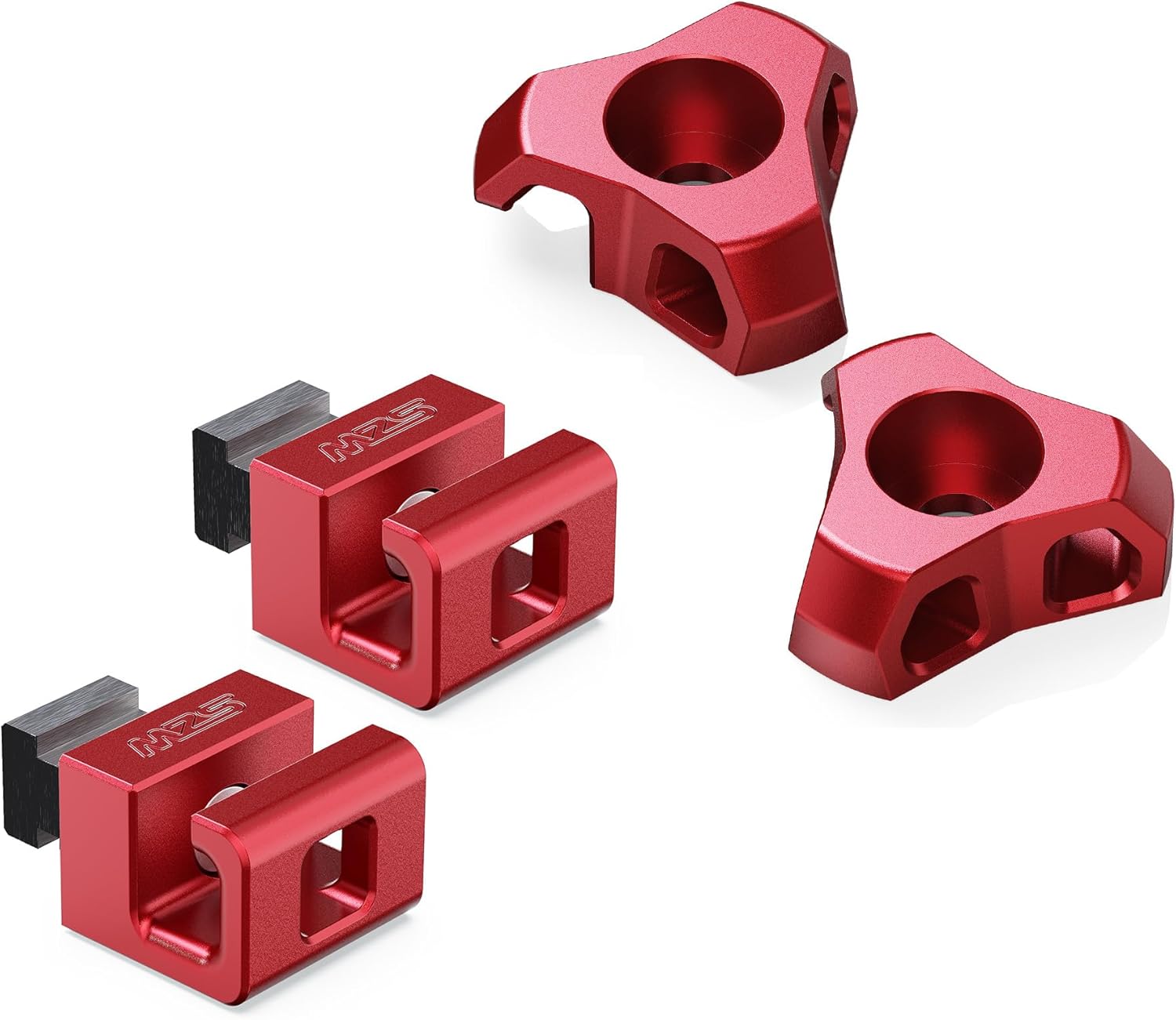 MZS Tacoma Bed Rail Cleats +Truck Bed Tie Down Anchors Compatible with 2005-2026 Tacoma 2nd 3rd Gen, Replaces PT278-35160 PT278-35054 (Red, 4pcs)
