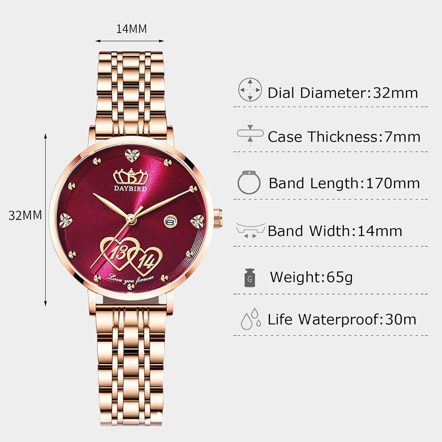 RORIOS Moda Donna Orologio Impermeabile Analogico al Quarzo Orologio con Cinturino in Acciaio Inox Orologi da Polso Calendario Diamanti Orologio per Donna RORIOS Moda Donna Orologio Impermeabile Analogico al Quarzo Orologio con Cinturino in Acciaio Inox Orologi da Polso Calendario Diamanti Orologio per Donna