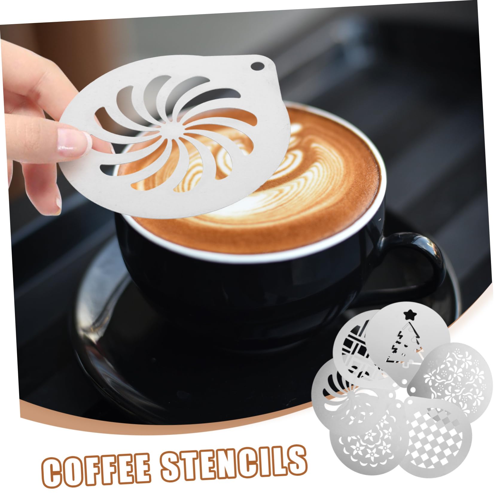 DECHOUS 3sets Stencil Per Inossidabile Per Decorazioni Cappuccino e Latte Art Facili e Usare Per e Del