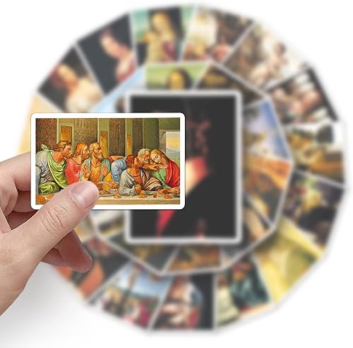 Miniatura 6 de 50 calcomanías artísticas pequeñas para pintura al óleo, calcomanías de artista, calcomanías estéticas, calcomanías impermeables para laptop,