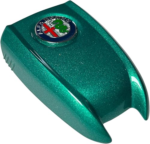 Miniatura 10 de Funda de repuesto para llave de automóvil con logotipo negro de fibra de carbono ABS, estilo 3D, para Alfa Romeo Giulia Stelvio Tonale (logotipo