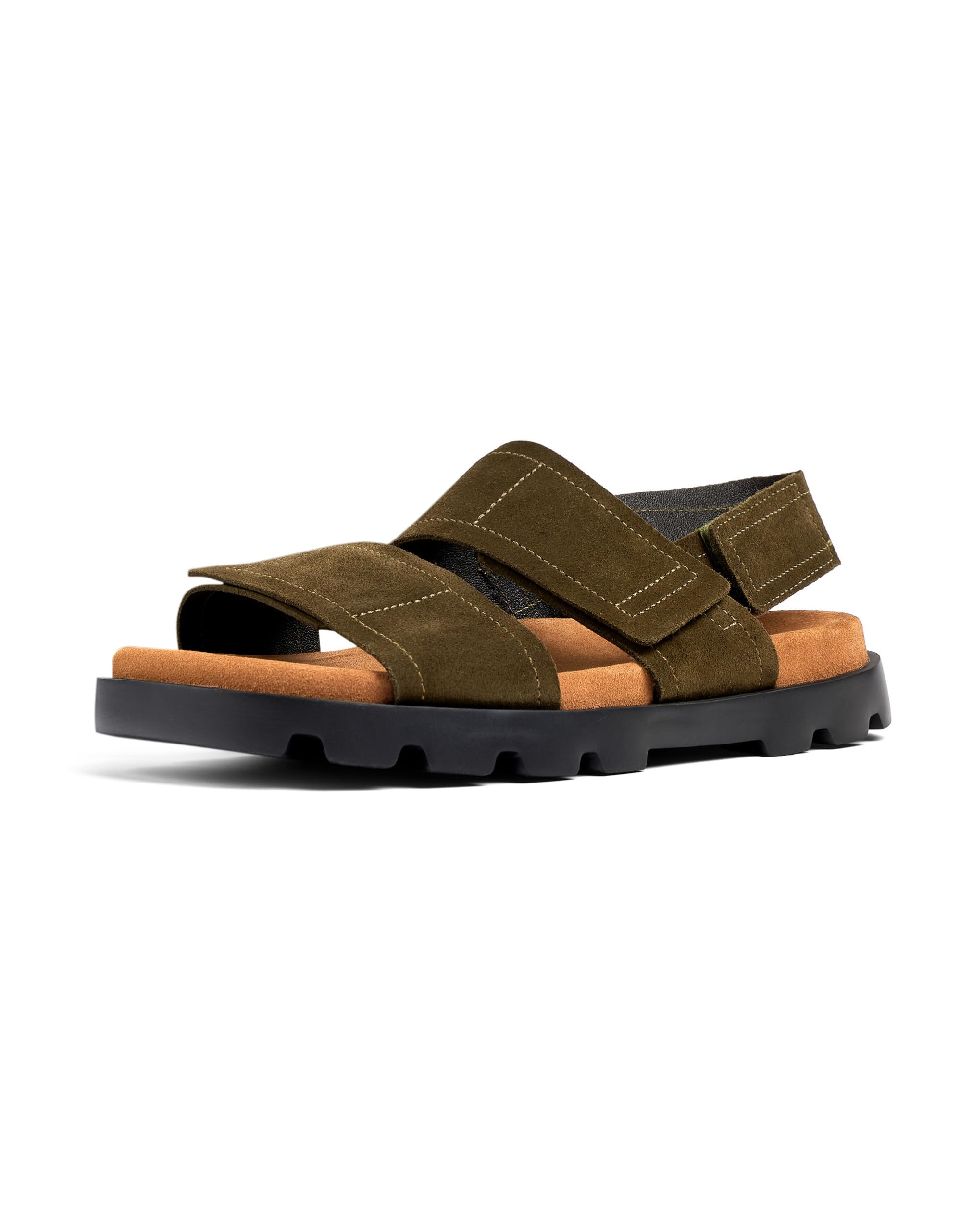Camper Men's Brutus K100777 2-Strap Sandal, Medium Green 010, 5.5 UK