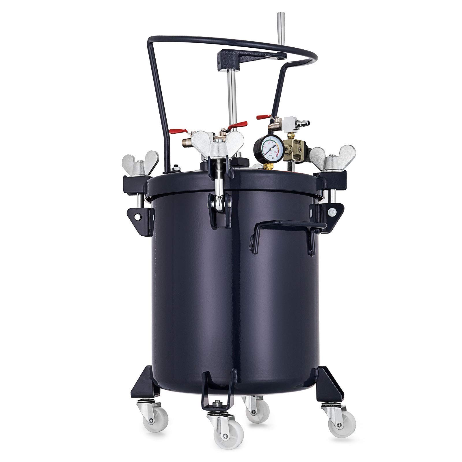 VEVOR Pressure Paint Pot 10 Gallon (40 liters) Pressure Pot Tank Spray Paint Pressure Pot Tank with Manual Mixing Agitator Paint Tank (10Gal 40L Manual)