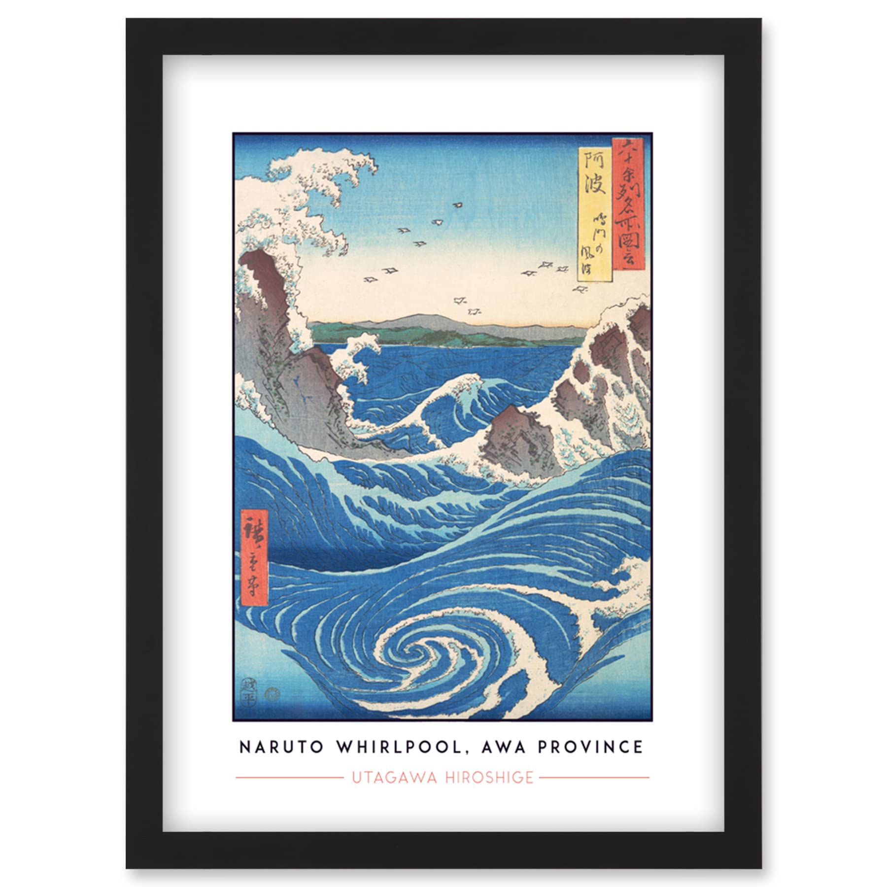 B&Q -  Utagawa Hiroshige Naruto Whirlpool Awa Province Painting Wall Art PrintA4 Size