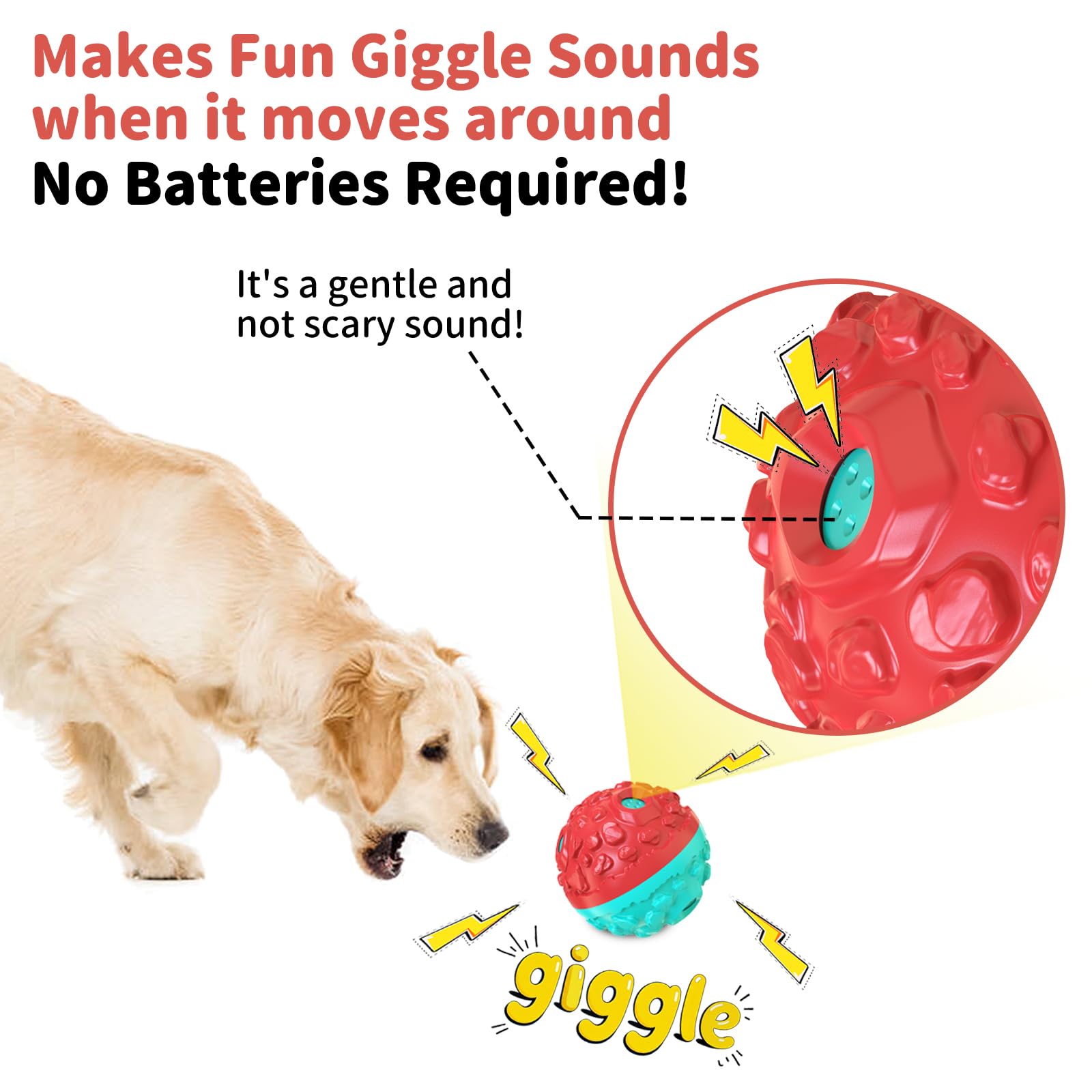 Pelota de perro para masticadores agresivos, bolas de juguete interactivas para perros, divertido sonido chirriante para mantenerlos ocupados, duraderos para razas pequeñas, medianas y