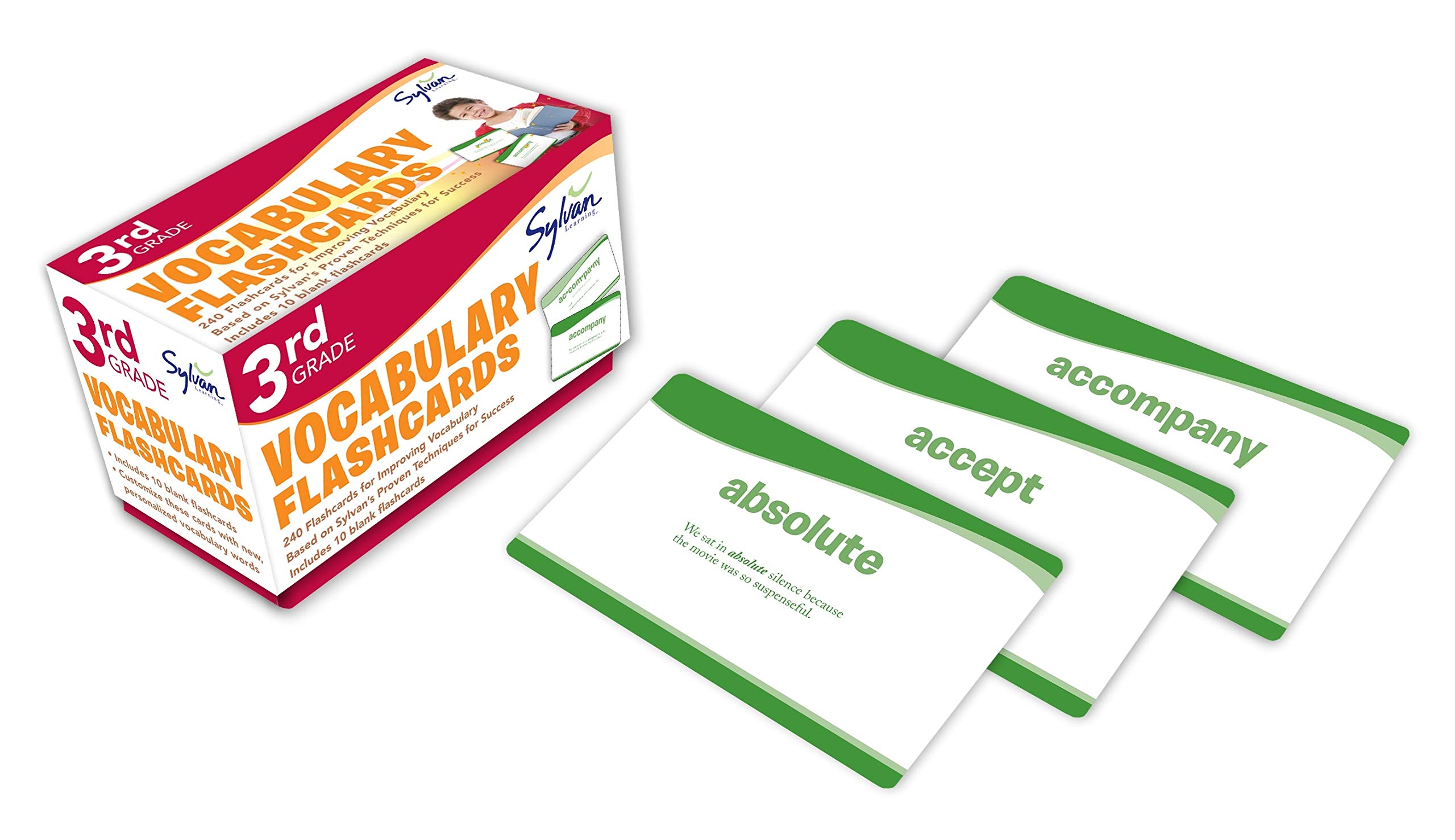 3rd Grade Vocabulary Flashcards: 240 Flashcards for Improving Vocabulary Based on Sylvan's Proven Techniques for Success (Sylvan Language Arts Flashcards)