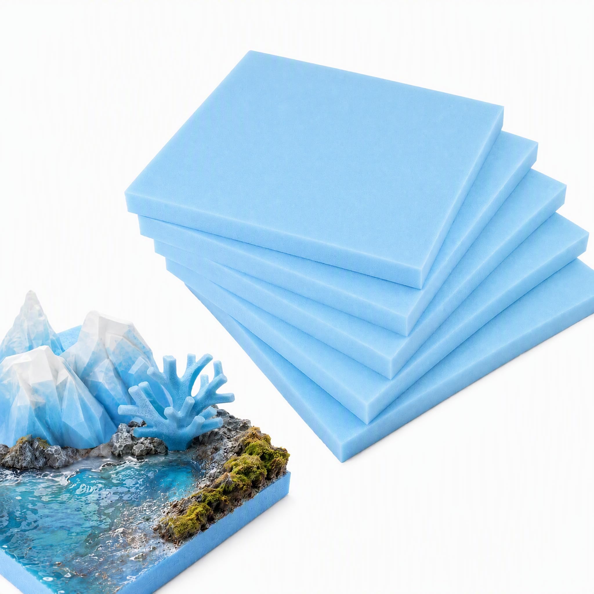 5 Pcs Foam Boards for Crafts 20mm Blue Thick Polystyrene Foam Sheet