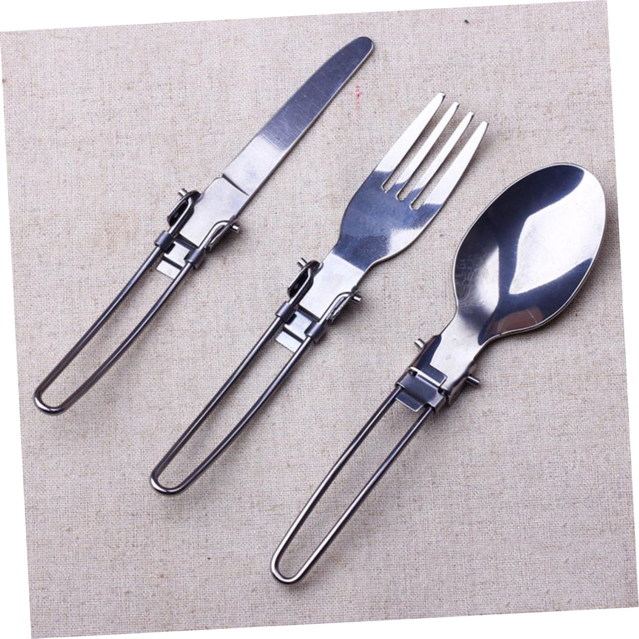 TOYANDONA 4 Set posate pieghevoli cucchiai stoviglie in acciaio inossidabile posate di stoviglie Forche in acciaio inossidabile pieghevoli posate singole Silver