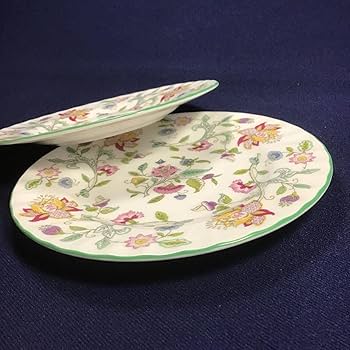 【美品】MINTON ミントン ハドンホール プレート 5枚セット　花柄　緑 ミントン ハドンホール グリーン 中皿 20.5センチ 5枚セット