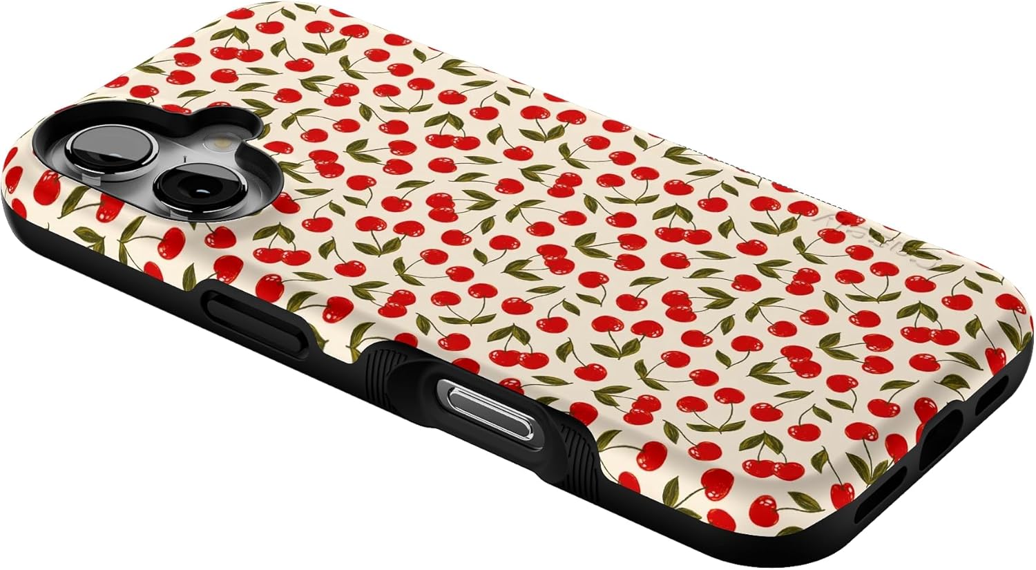Casely iPhone 16 Case | Cherry on Top | Red Cherries | Bold Protective Design | Compatible with MagSafe