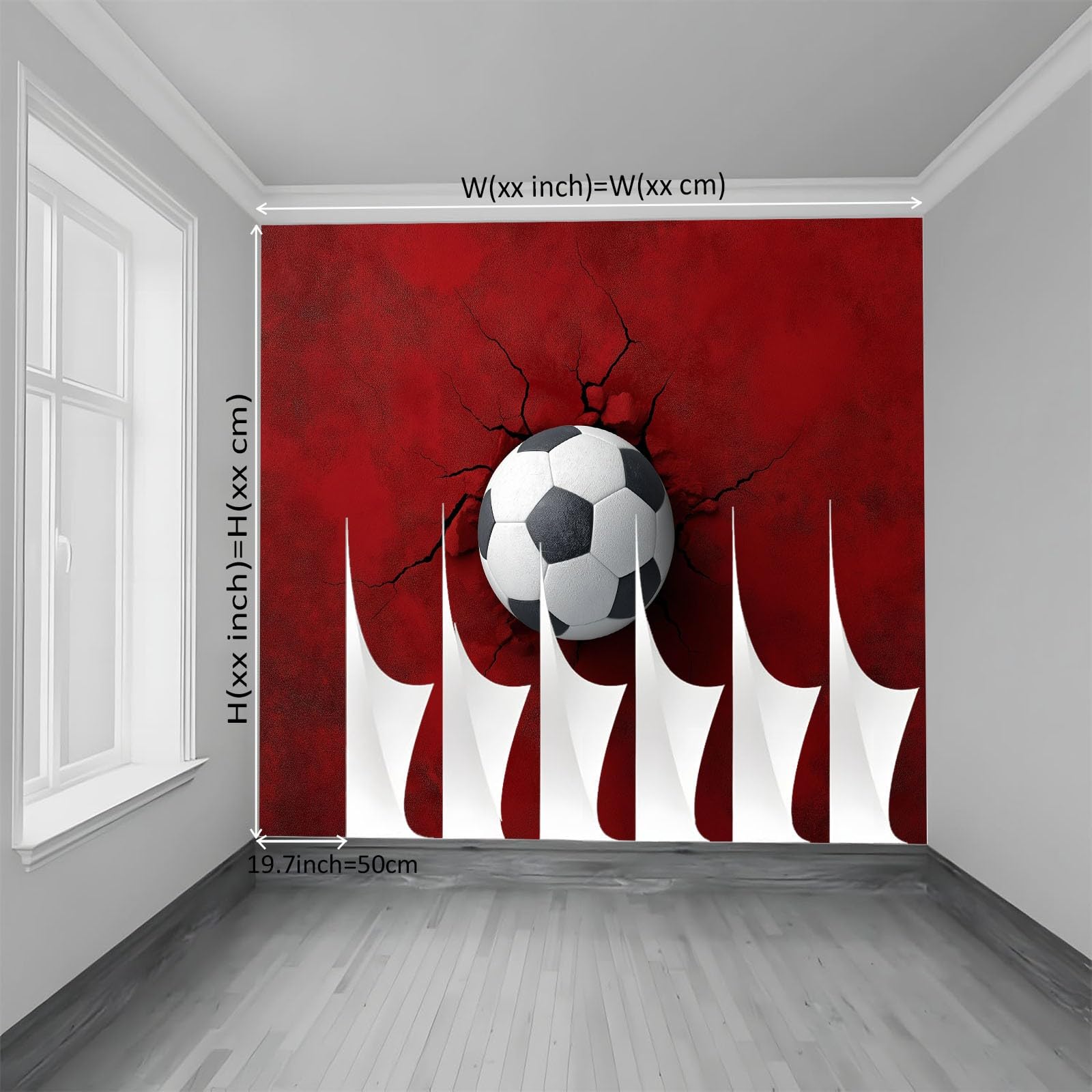 Fototapete Fußball Crack 250x175 cm Wandtapete, Vliestapete Fotoposter Wandbild, Moderne Wanddeko, für Schlafzimmer Wohnzimmer Kinderzimmer, Panorama 3D Effekt