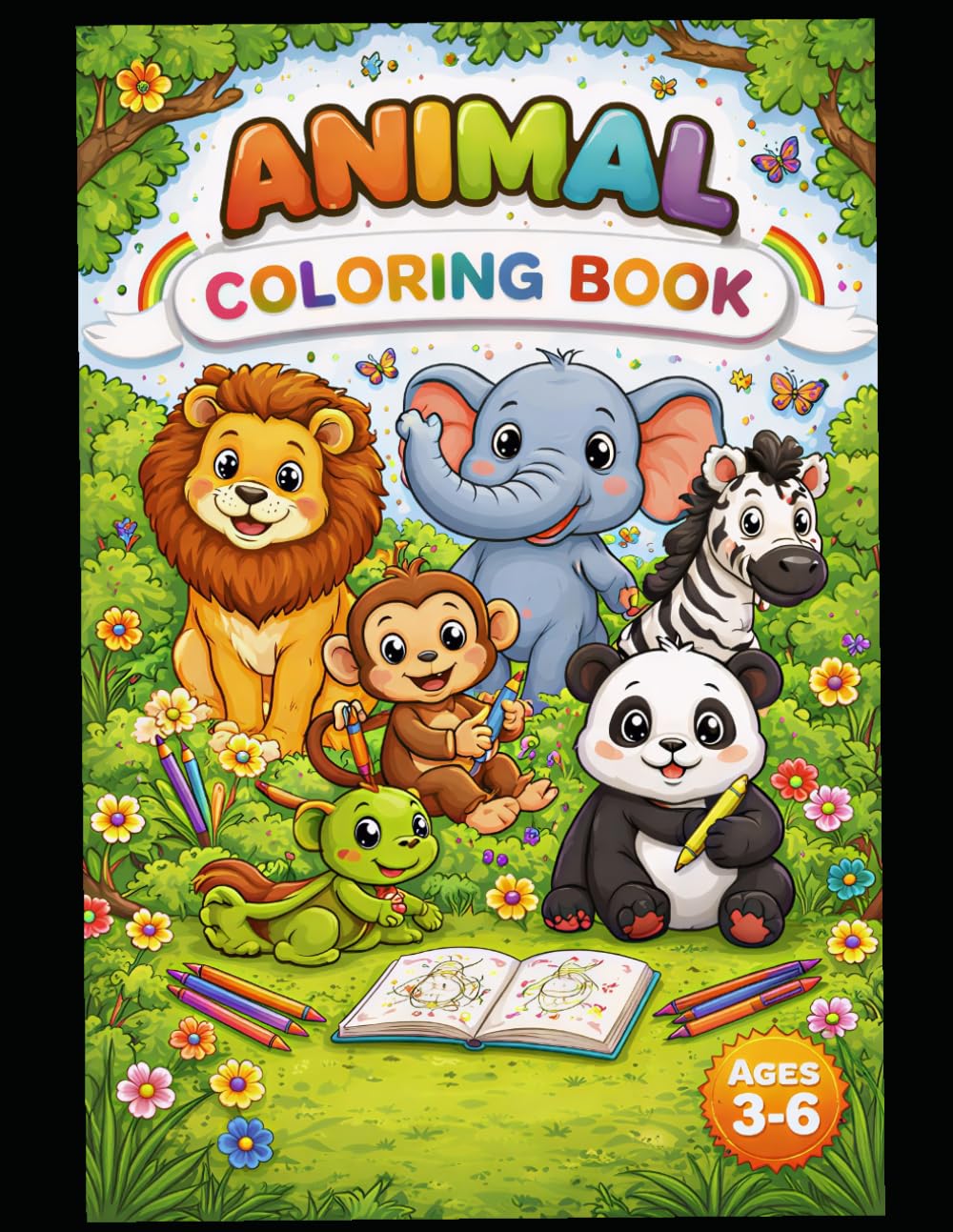 ANIMAL COLORING BOOK: A Fun and Easy Coloring Book with Cute Animals to Boost Creativity and Learning