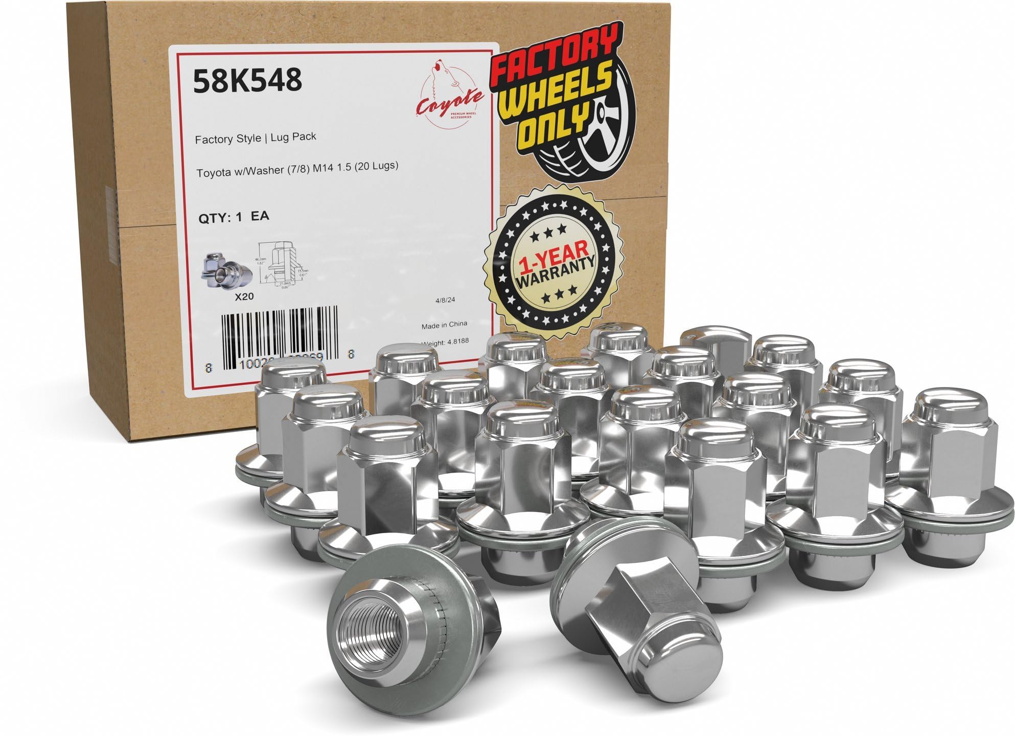 Amazon.com: Wheel Accessories Parts 20 Pcs M14x1.5 14x1.5 Thread  