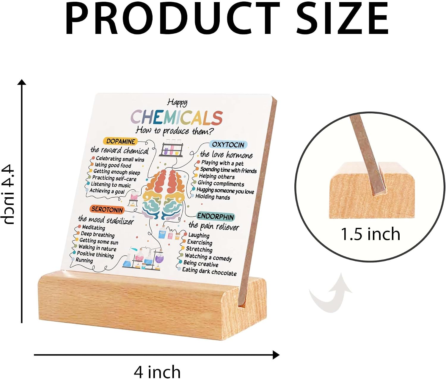 Mental Health Gifts, School Counselor Gifts, Counseling Office Must Haves Decor, Mental Health Office Decor for Desk, Gentle Calming Wood Sign With Wooden Stand, Positive Gifts for Teens Kids image 2
