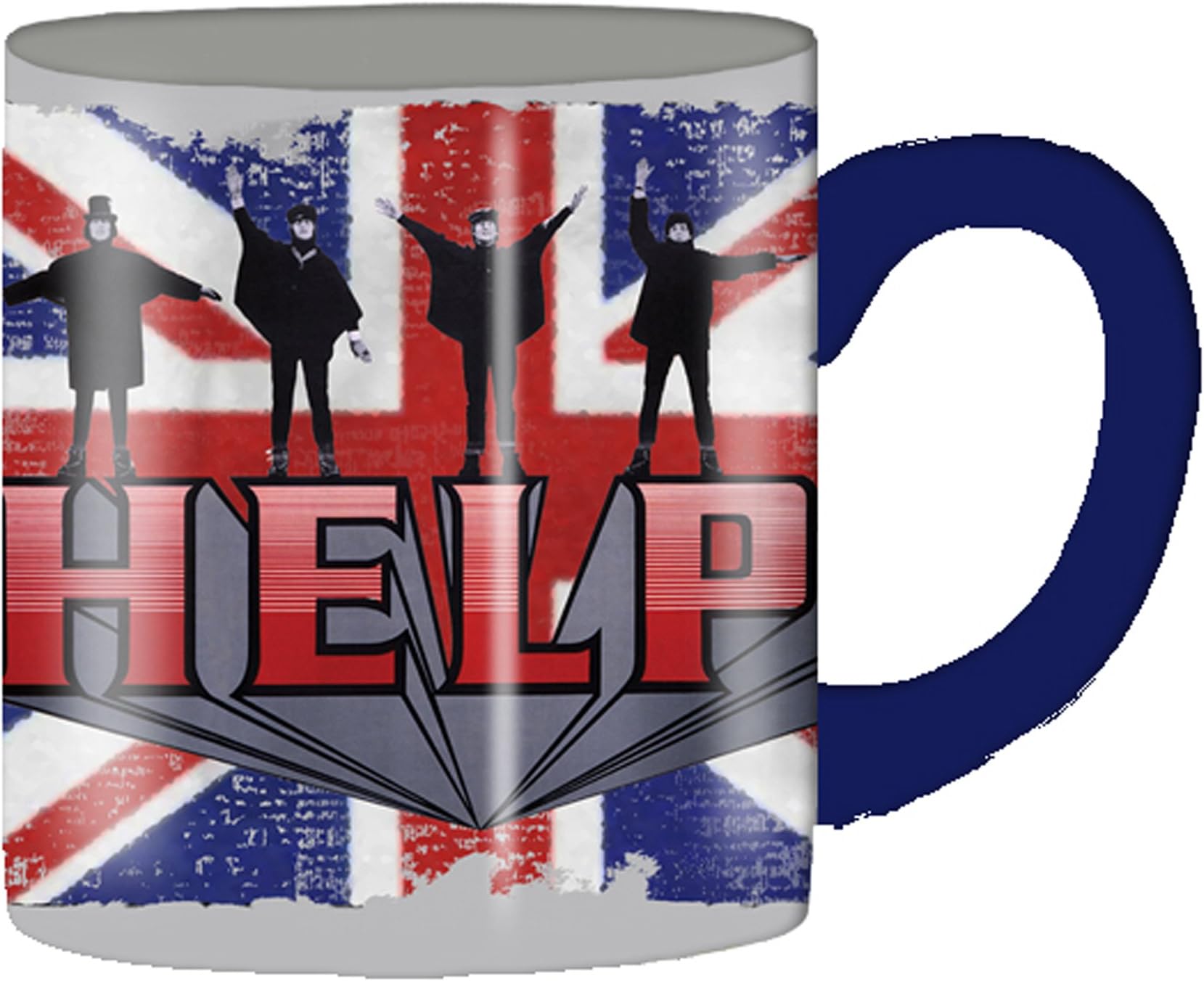 Silver Buffalo XX2632 Radio Days The Beatles Help British Flag Ceramic Mug, 14 Ounces, Multicolored