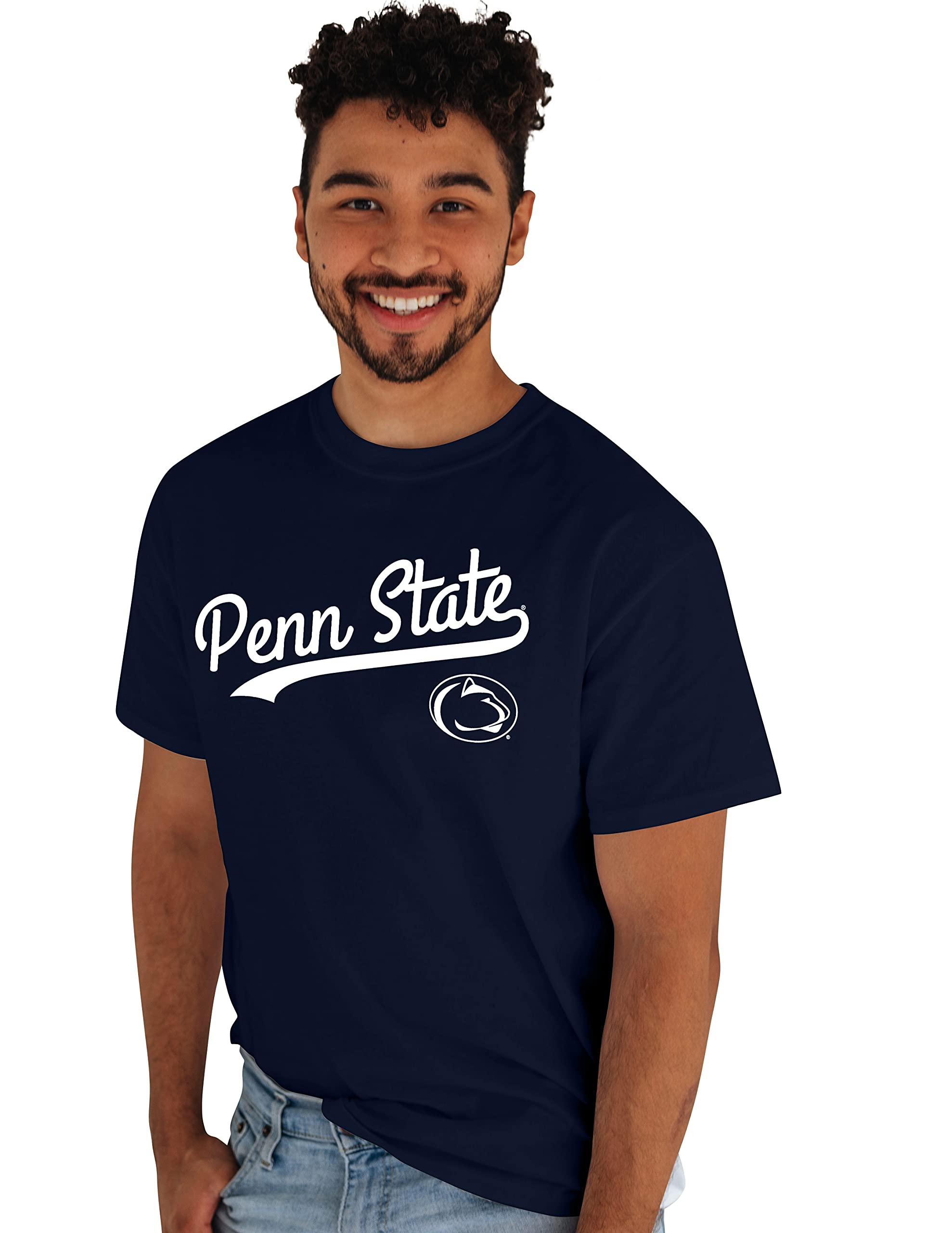 Blue 84 Men's Penn State Nittany Lions T-Shirt Cursive Team Color, Team Color, Large