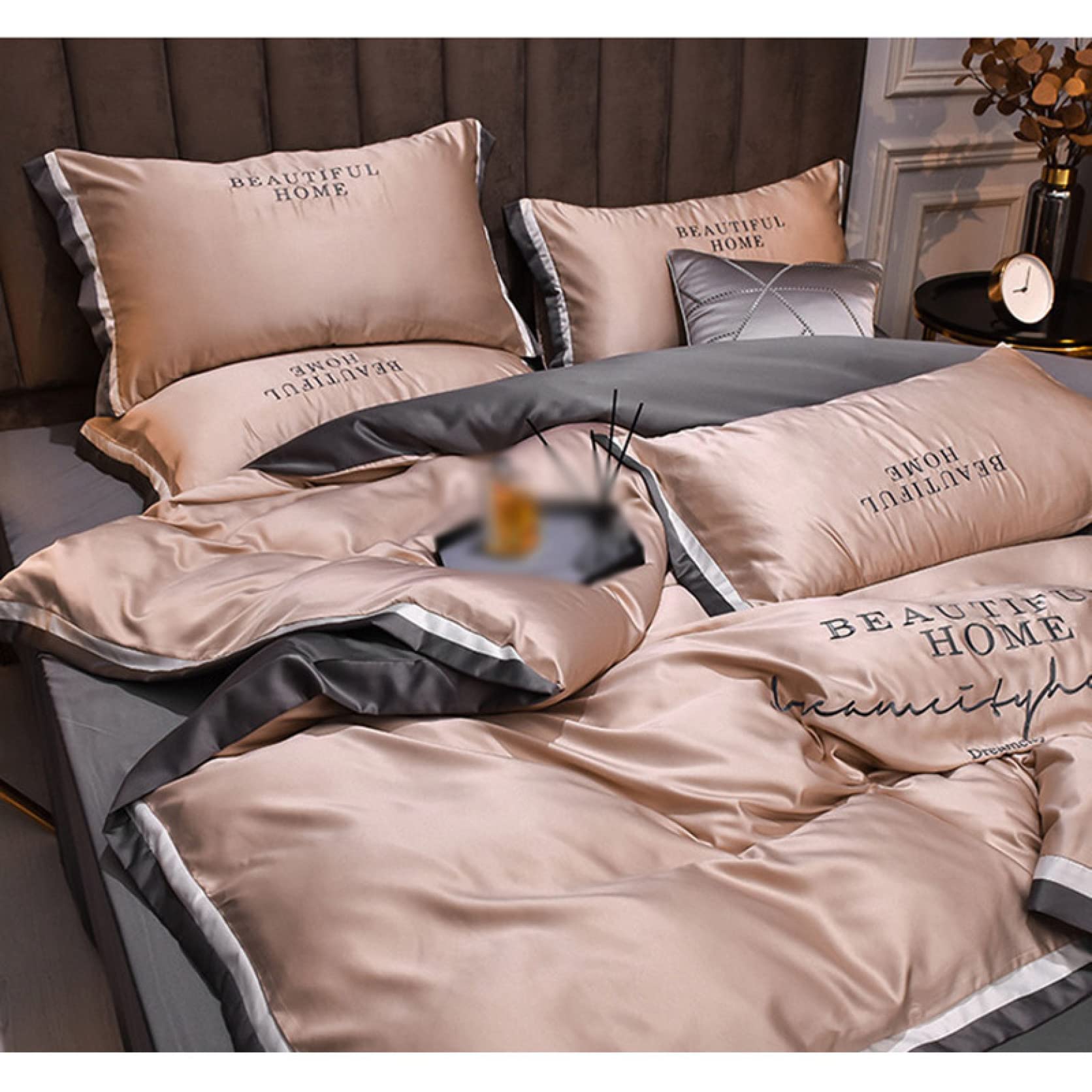 高級刺繍布団掛けカバー シングル2枚