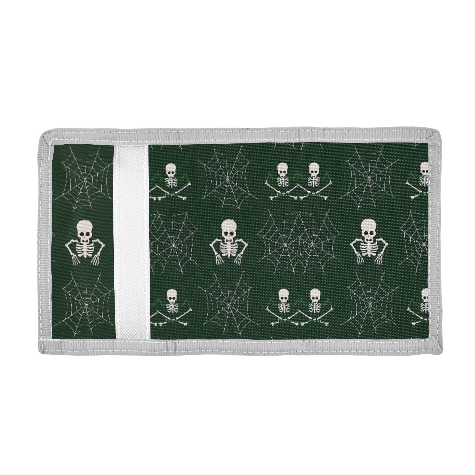 ALAZA Kids Wallets for Boys Girls Toddler Trifold Wallet Children Small Web Skull with Zipper Coin Pocket