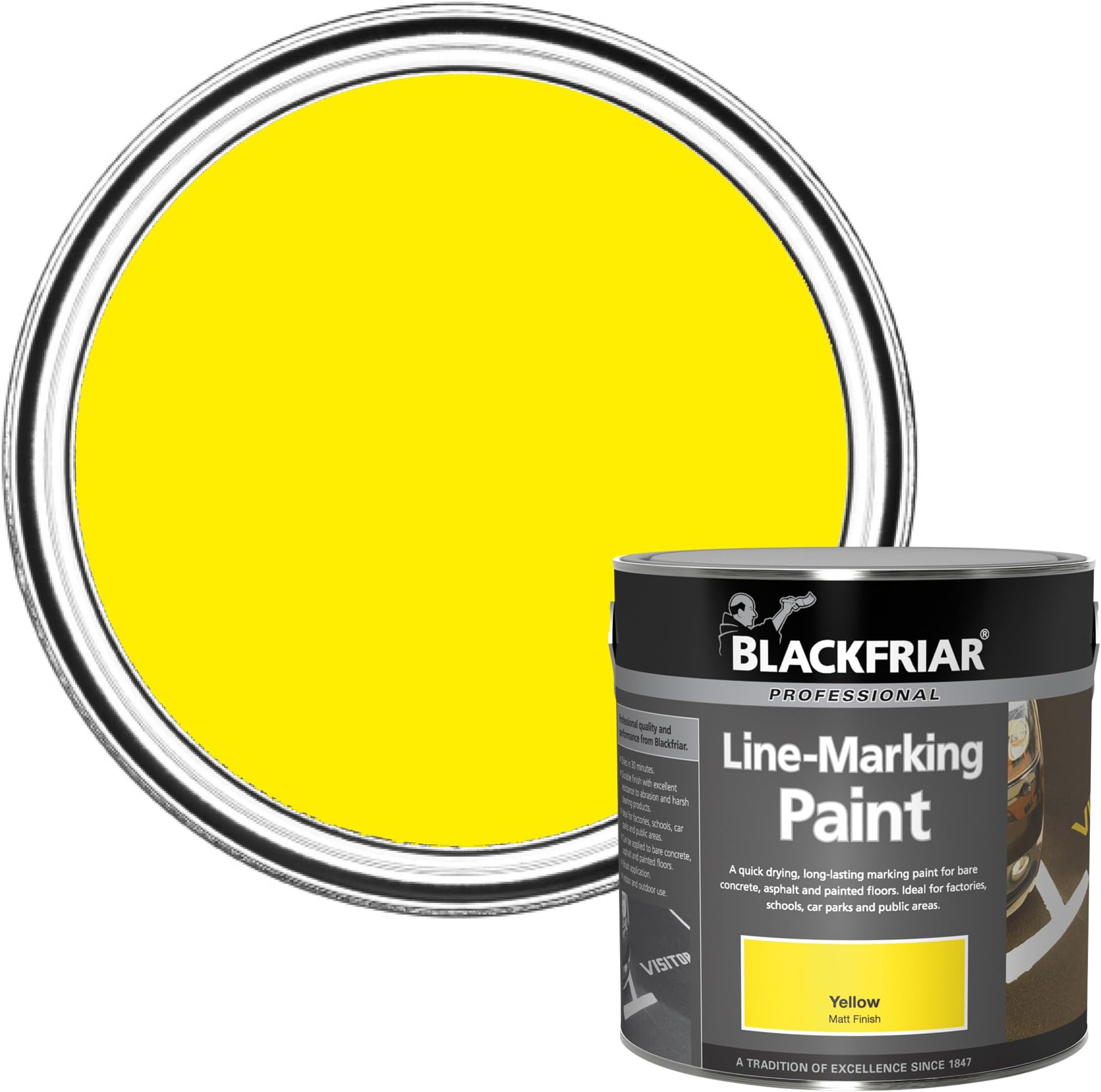 Blackfriar Road Line Marking Paint Yellow - 1 Litre (BF0590002D1)