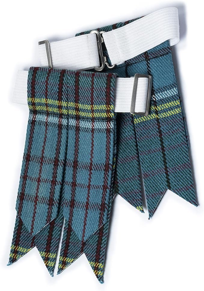 Image of Tartan Kilt Hose Sock Flashes with Heavy Buckle Adjusters