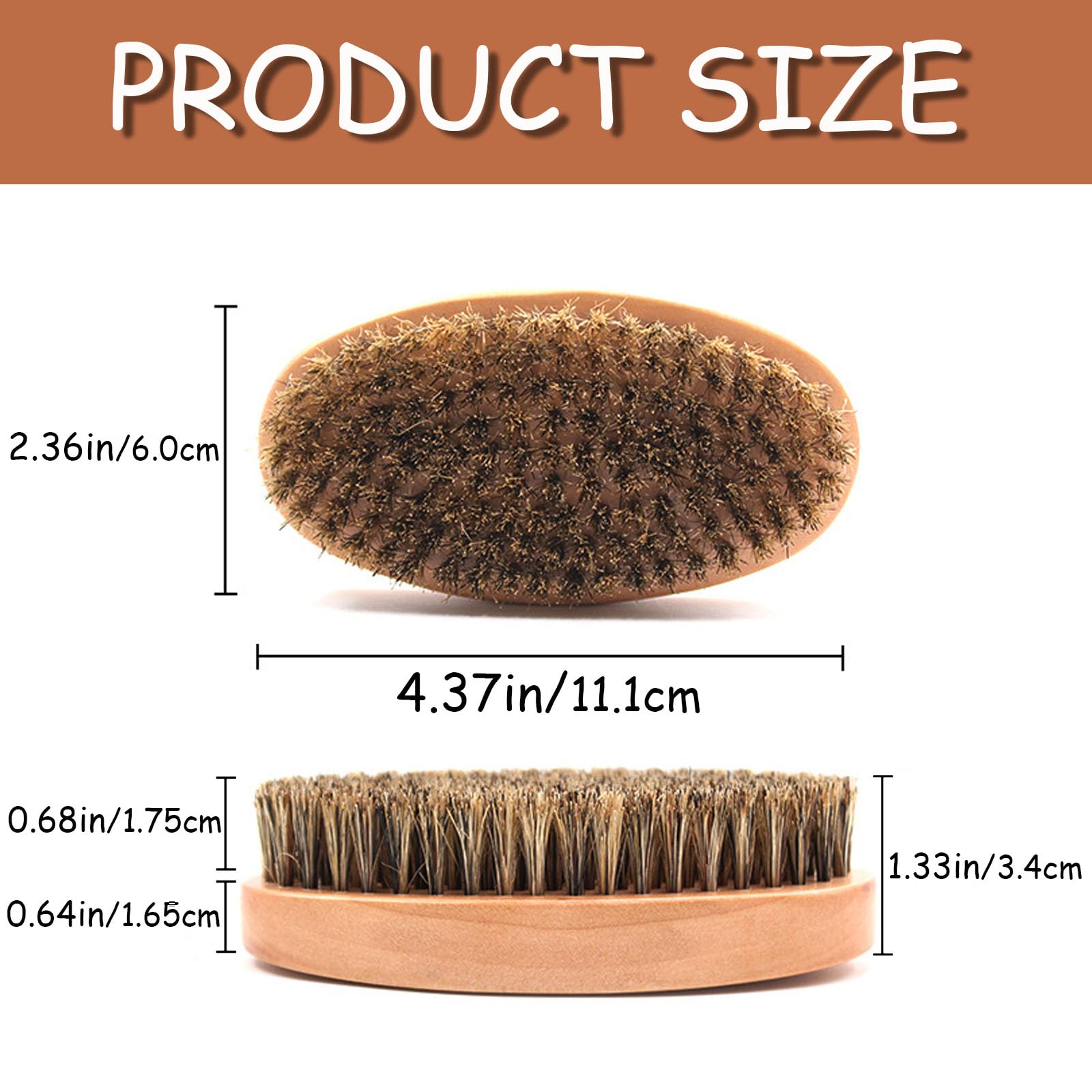 Solid Wood Beard Brush Beard Brush Boar Bristle Brush Premium Wave Brush Wild Boar Bristles Brush for Firm Bristles To Tame and Soften Your Facial Hair - Image 2