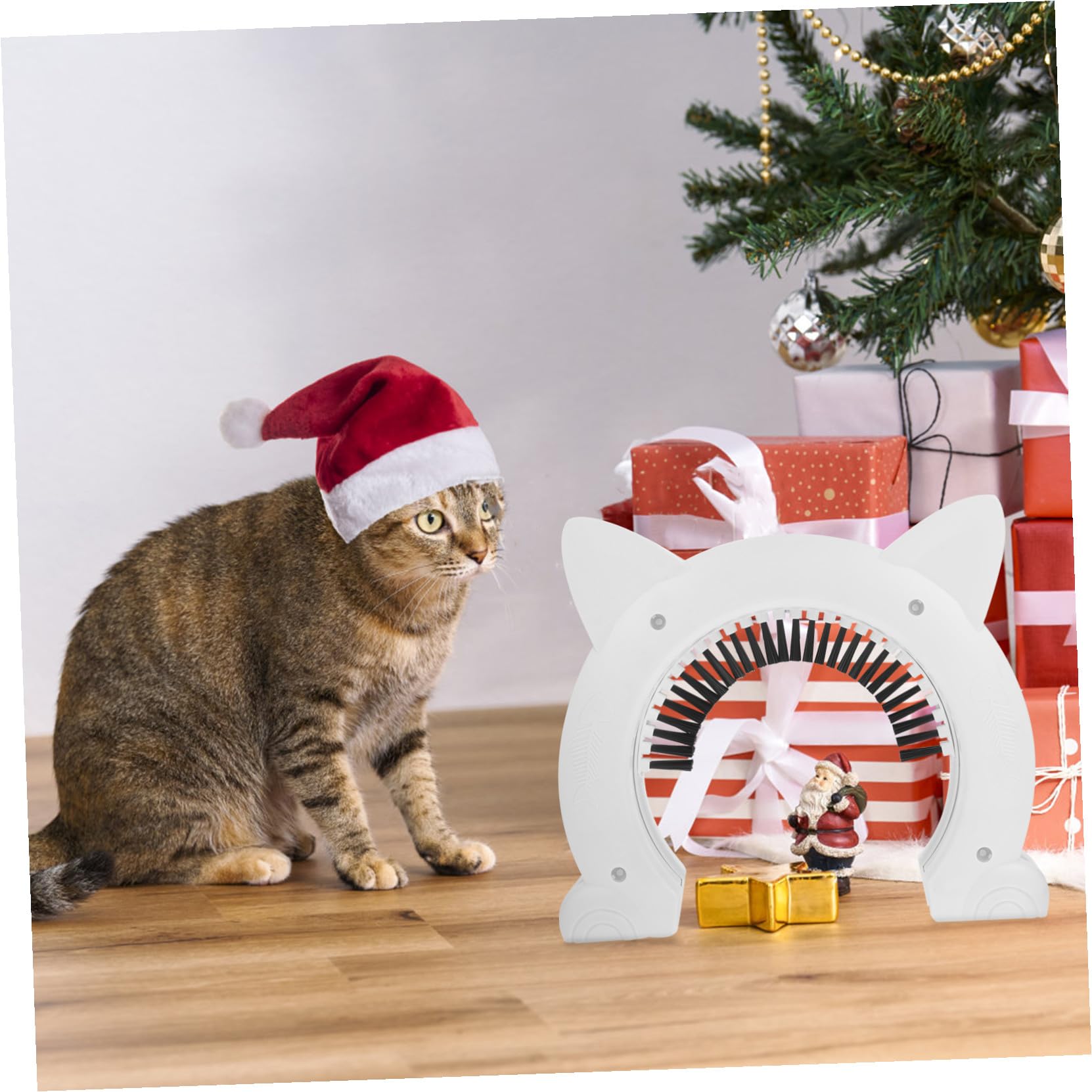 VILLCASE Chatière Porte Intérieure avec Brosse Intégrée en Plastique Abs Blanche Sécurisée et Pratique Installation Facile en 1 Set pour Chat pour Animaux Domestiques