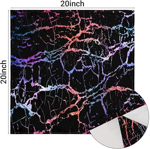 Miniatura 3 de Juego de 6 servilletas de tela de mármol colorido de 20 x 20 pulgadas, textura de mármol, lavables, reutilizables, servilletas de cocina, decoración