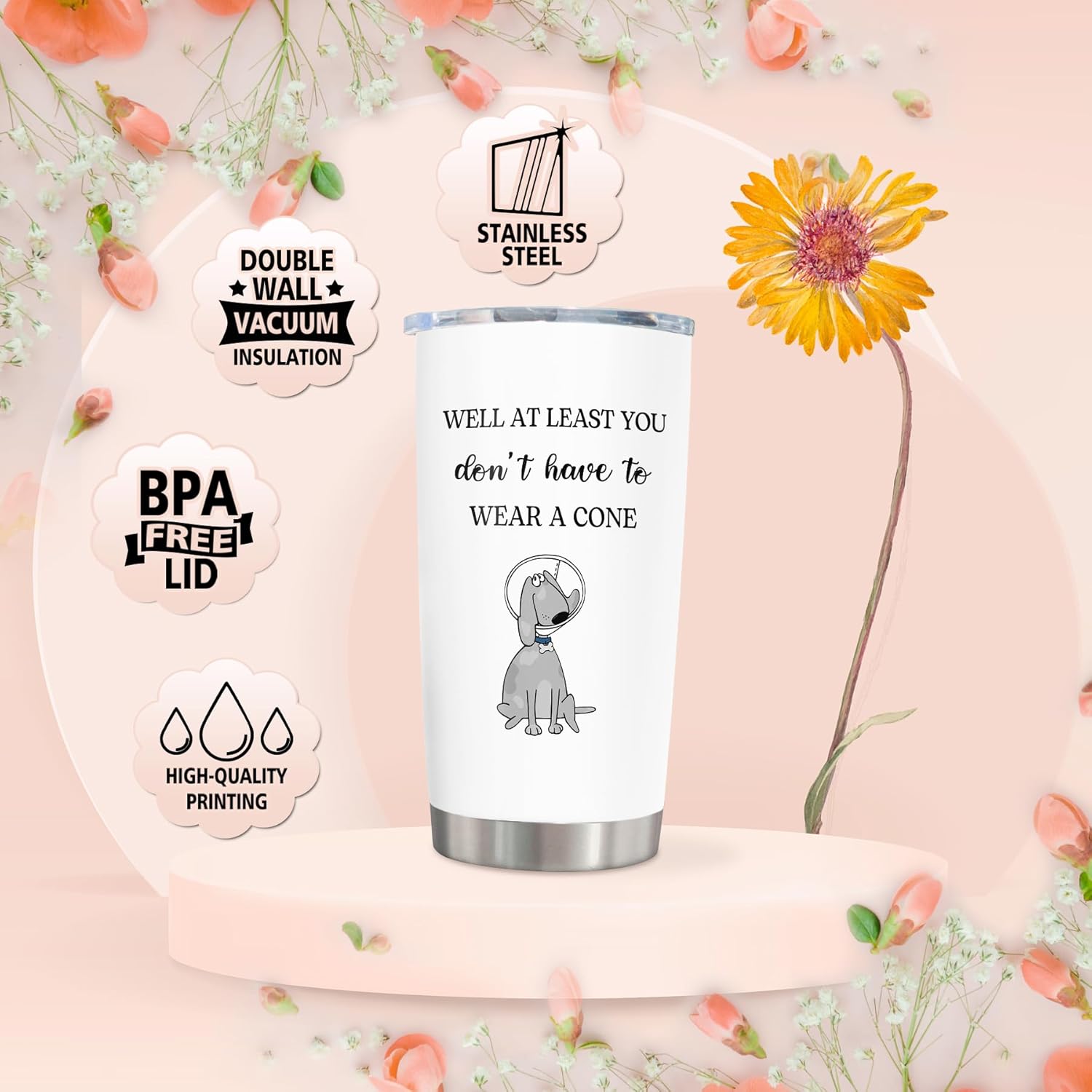 Get Well Soon Gifts for Women Men After Surgery, Sympathy Gift, Funny Surgery Recovery/Breast Cancer Care/Feel Better/Encouragement/Cheer up Gifts for Women Men Friends Stainless Steel Tumbler 20oz - Image 6