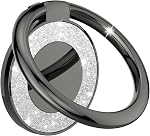 Pikabo Cell Phone Ring Holder Stand, Cell Phone Grip Holder, Adhesive Phone Grip for Phones and Cases. (Glitter Silver)