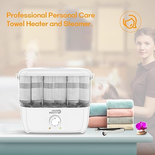 Miniatura 7 de Calentador de toallas de vapor caliente de 600 W, calentador de toallas húmedo de mesa, con capacidad para hasta 18 toallas, temporizador de apagado