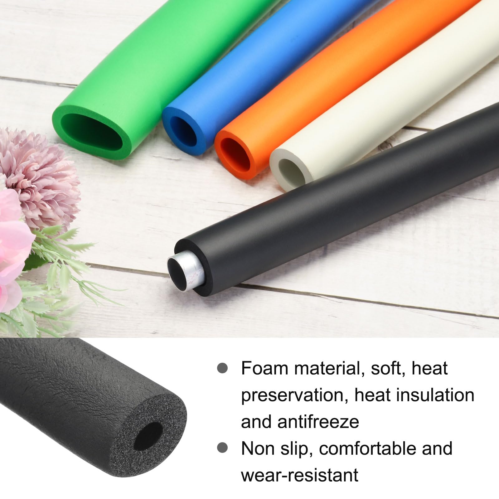 Rebower 28mm ID Pipe Insulation Tubing 5mm Thick Heat Preservation Foam Tube - Image 3