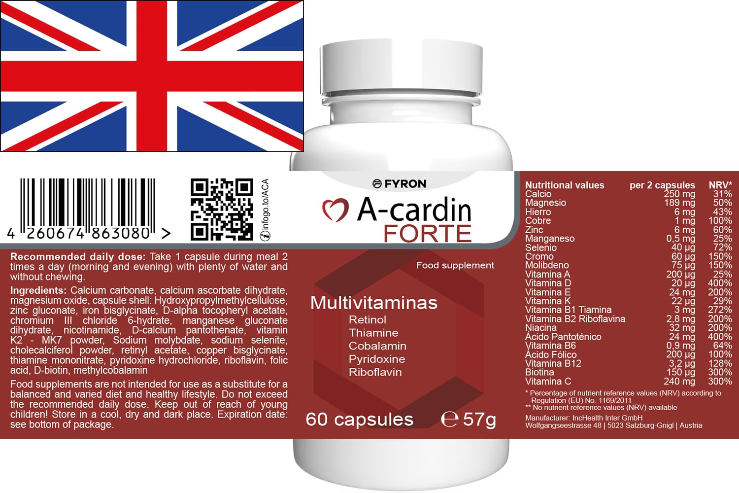 A-cardin Forte - 60 Kapseln - 1er Pack