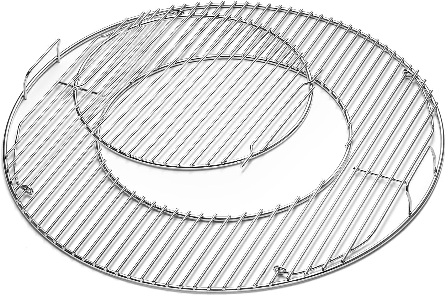 54,6cm Grillrost für Weber 57CM Holzkohlegrills,Weber Kohlegrills One-Touch | für Performer, Bar-B-Kettle, Master-Touch, Smokey Mountain Cooker,Abnehmbarer Rund Klappbarem Grillrost Ersatz für Weber 8835